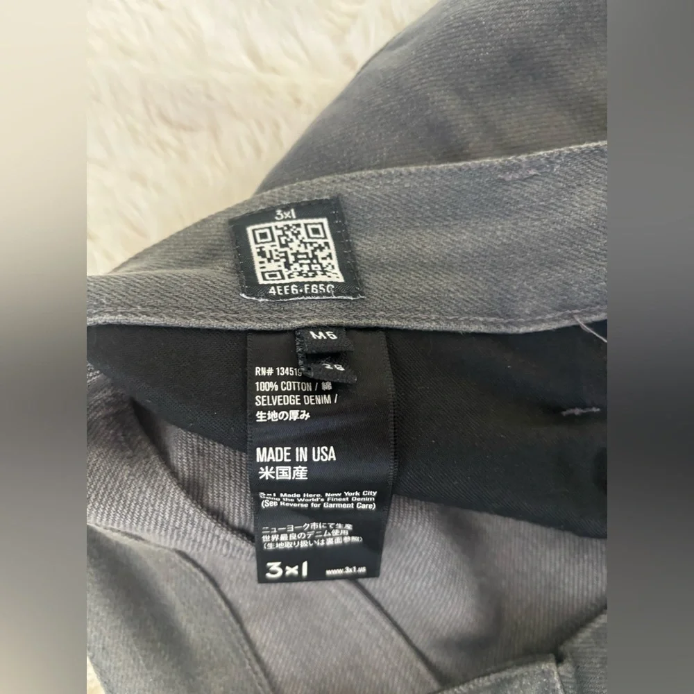 NWOT 3x1 NYC M5 Black Denim Selvedge Straight Fit Jeans Pants US 29